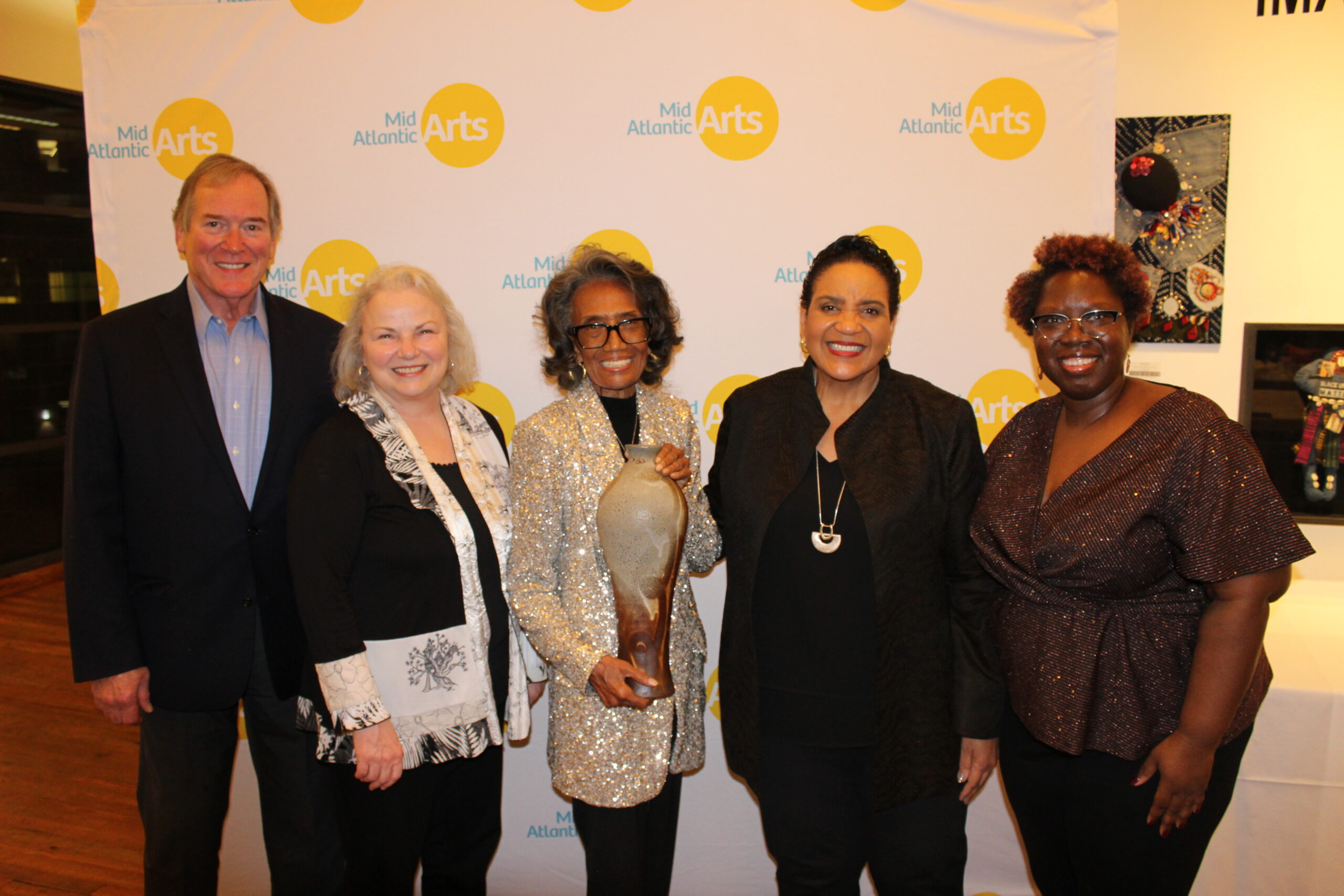 Color photo of Alan Cooper, Theresa Colvin, Joan Myers Brown, Romona Riscoe Benson, and Ivory Allison.